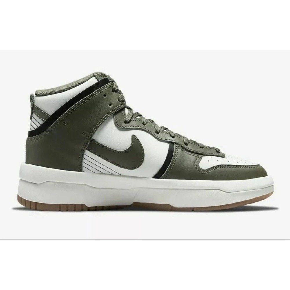 Nike Dunk High Up Womens Size 10 Basketball Shoes White/Black/Khaki DH3718-103 - Picture 1 of 6